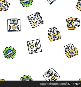 system analyst data vector seamless pattern thin line illustration. system analyst data seamless pattern vector