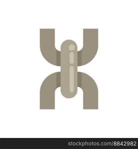 System chain icon flat vector. Web link. Internet button isolated. System chain icon flat vector. Web link