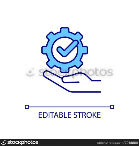 System check RGB color icon. Computer software support and system management. Information technologies monitoring. Isolated vector illustration. Simple filled line drawing. Editable stroke. System check RGB color icon