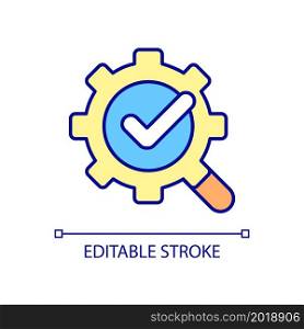 System check success RGB color icon. Computer software and system management. Information technologies monitoring. Isolated vector illustration. Simple filled line drawing. Editable stroke. System check success RGB color icon