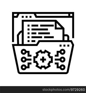 system documentation analyst line icon vector. system documentation analyst sign. isolated contour symbol black illustration. system documentation analyst line icon vector illustration