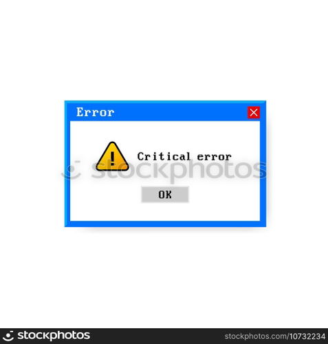 System error vector icon failure pc interface. Error message computer window alert popup.. System error vector icon failure pc interface. Error message computer window alert popup