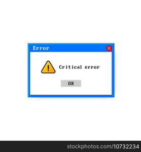 System error vector icon failure pc interface. Error message computer window alert popup.. System error vector icon failure pc interface. Error message computer window alert popup