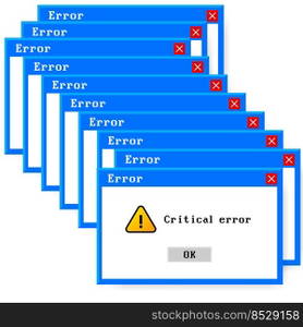 System error vector icon failure pc interface. Error message computer window alert popup.. System error vector icon failure pc interface. Error message computer window alert popup