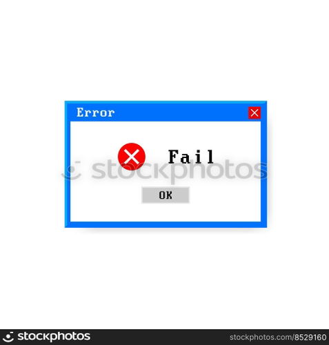 System error vector icon failure pc interface. Error message computer window alert popup.. System error vector icon failure pc interface. Error message computer window alert popup