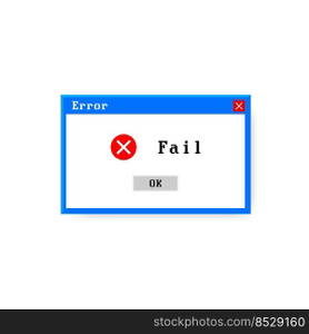 System error vector icon failure pc interface. Error message computer window alert popup.. System error vector icon failure pc interface. Error message computer window alert popup