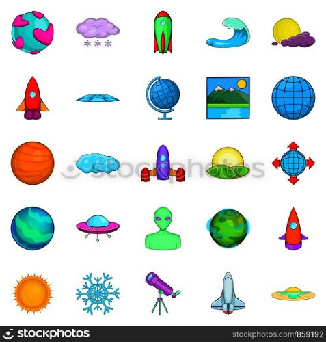 System icons set. Cartoon set of 25 system vector icons for web isolated on white background. System icons set, cartoon style