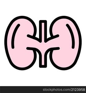 System kidney icon. Outline system kidney vector icon color flat isolated. System kidney icon color outline vector