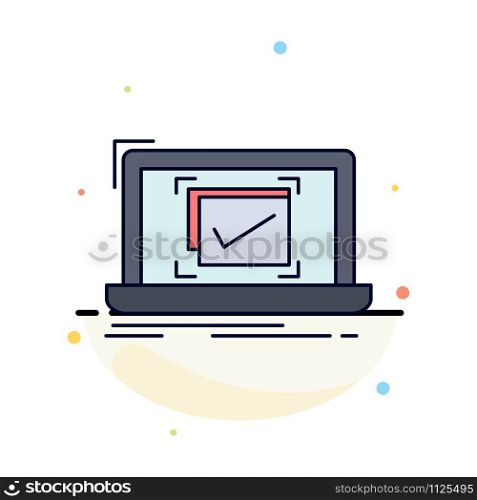 system, monitoring, checklist, Good, OK Flat Color Icon Vector