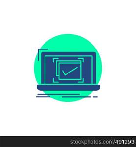 system, monitoring, checklist, Good, OK Glyph Icon.. Vector EPS10 Abstract Template background