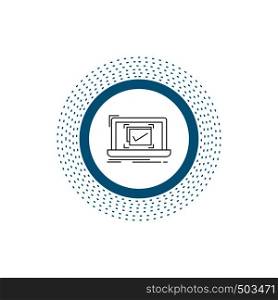 system, monitoring, checklist, Good, OK Line Icon. Vector isolated illustration. Vector EPS10 Abstract Template background