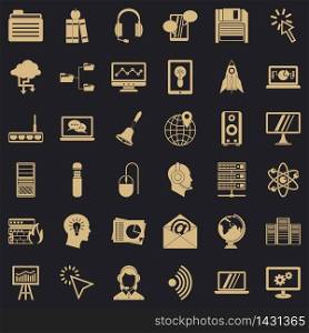 System network icons set. Simple set of 36 system network vector icons for web for any design. System network icons set, simple style