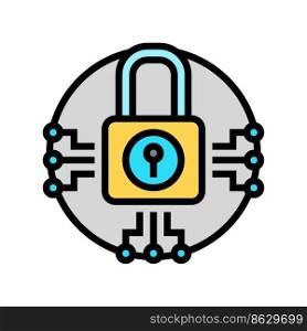 system padlock color icon vector. system padlock sign. isolated symbol illustration. system padlock color icon vector illustration