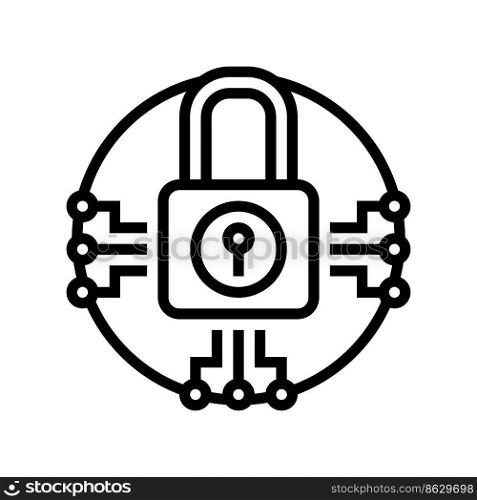 system padlock line icon vector. system padlock sign. isolated contour symbol black illustration. system padlock line icon vector illustration