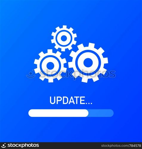 System software update or upgrade. Banner new update, Badge, sign. Vector illustration.. System software update or upgrade. Banner new update, Badge, sign. Vector stock illustration.