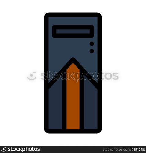 System Unit Icon. Editable Bold Outline With Color Fill Design. Vector Illustration.