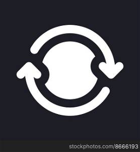 System upgrade dark mode glyph ui icon. Download update files. User interface design. White silhouette symbol on black space. Solid pictogram for web, mobile. Vector isolated illustration. System upgrade dark mode glyph ui icon