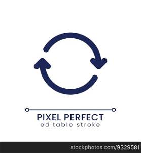 System upgrade pixel perfect linear ui icon. Download update files. Program innovation. GUI, UX design. Outline isolated user interface element for app and web. Editable stroke. Poppins font used. System upgrade pixel perfect linear ui icon