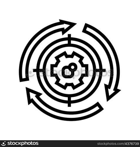 system working process line icon vector. system working process sign. isolated contour symbol black illustration. system working process line icon vector illustration