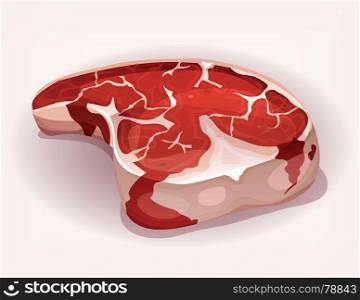 T-Bone Steak From The Butcher. Illustration of a cartoon appetizing t-bone steak, famous piece of beef meat for bbq