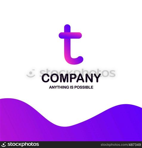 T company logo design with purple theme vector