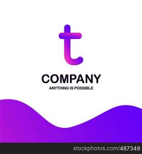 T company logo design with purple theme vector