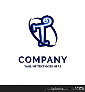 T Company Name Design Blue Logo Design. Logo Template. Brand Name template Place for Tagline. Creative Logo Design