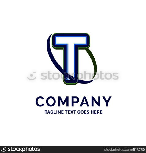 T Company Name Design. Logo Template. Brand Name template Place for Tagline. Creative Logo Design