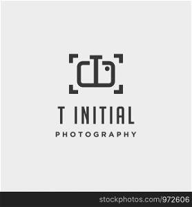 t initial photography logo template vector design icon element. t initial photography logo template vector design