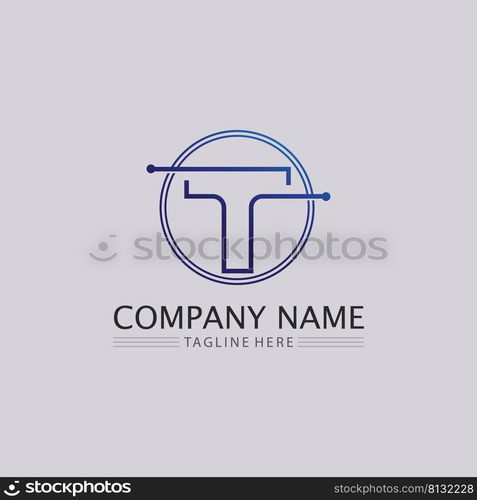 T letter and font T logo vector font alphabet design and icon T