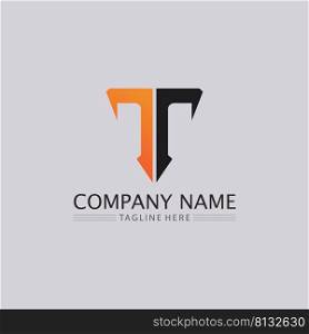 T letter and font T logo vector font alphabet design and icon T