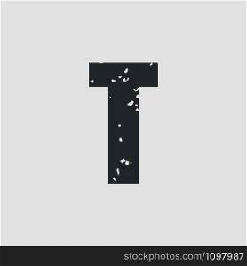 T letter grunge style simple design. Vector eps10