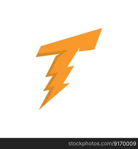 t letter thunder logo vector icon illustration design 