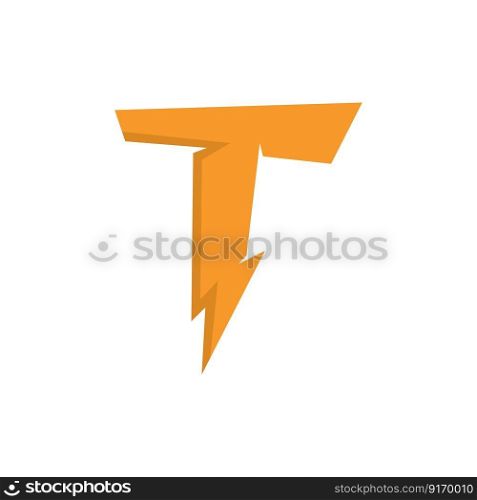 t letter thunder logo vector icon illustration design 