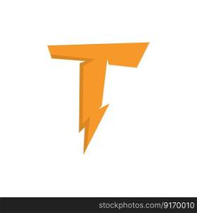 t letter thunder logo vector icon illustration design 