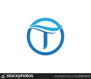 T Letter Water wave Logo Template vector illustration design