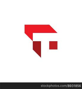 t logo letter red vector icon design