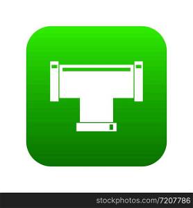 T pipe connection icon digital green for any design isolated on white vector illustration. T pipe connection icon digital green