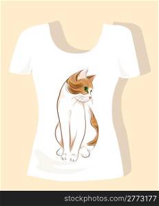 t-shirt design with ginger cat