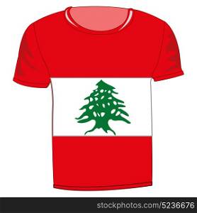 T-shirt flag Lebanon. T-shirt flag Lebanon on white background is insulated