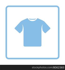 T-shirt icon. Blue frame design. Vector illustration.