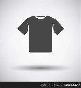 T-shirt icon on gray background, round shadow. Vector illustration.