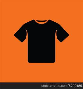 T-shirt icon. Orange background with black. Vector illustration.