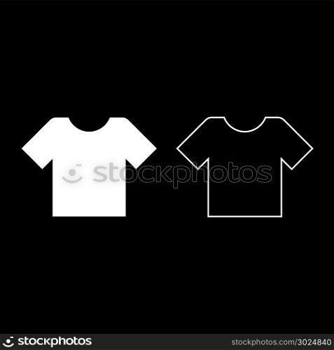T-shirt icon set white color vector illustration flat style simple image