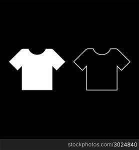 T-shirt icon set white color vector illustration flat style simple image