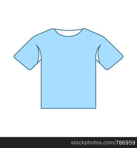 T-shirt Icon. Thin Line With Blue Fill Design. Vector Illustration.