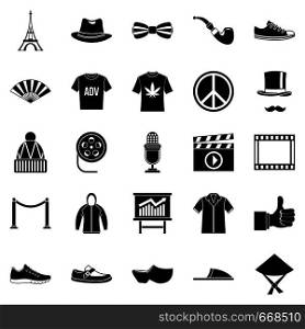 T-shirt icons set. Simple set of 25 t-shirt vector icons for web isolated on white background. T-shirt icons set, simple style