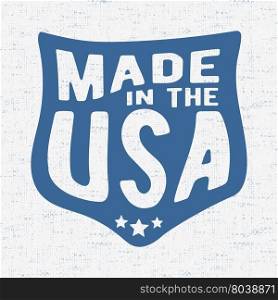 T-shirt print design. Made in the USA vintage stamp. Printing and badge, applique, label for t-shirts, jeans, casual wear. Vector illustration.