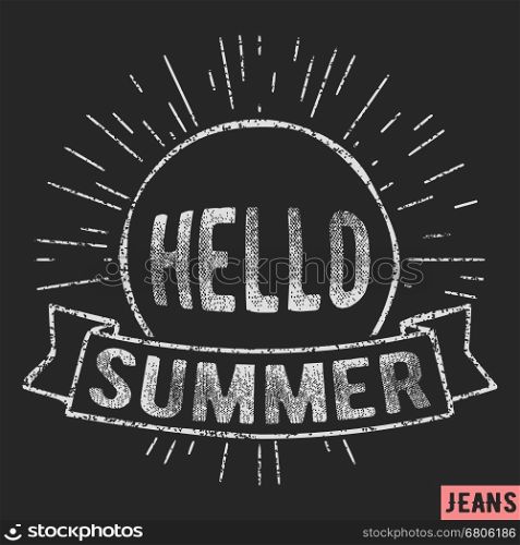 T-shirt print design. Summer vintage stamp. Printing and badge applique label t-shirts, jeans, casual wear. Vector illustration.