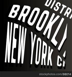 T-shirt print design. T-shirt print design. Brooklyn District New York City vintage stamp. Printing and badge, applique, label, t shirts, jeans, casual and urban wear. Vector illustration.